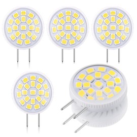 ZSSXOLED [Pack of 5] G8 LED Bulb 3.5W G8 Mini Thin Puck Light Bulb 35W Halogen Bulb Equivalent, 110V T4 G8 Bi-Pin Base Bulb for Under Cabinet Light Under Counter Kitchen Lighting White 6000K