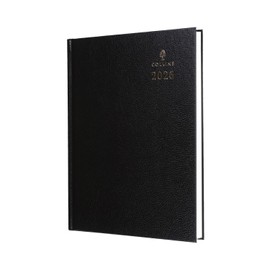 Collins - Desk - 2026 12 Month Calendar Year Planner, Week-To-View Diary, A5 Hard Cover - Black (35.99-26)