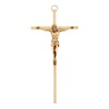 Simple Gold Toned Metal Decorative Hanging Wall Cross Crucifix, 7