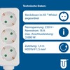 UNITEC 3-Way Table Socket, Socket Strip, 1.4 m, White