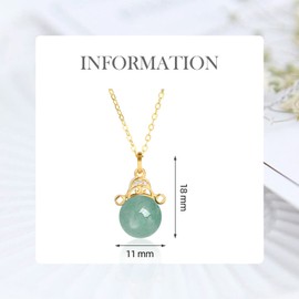 GLLBTPT Good Luck Buddha Necklace Jade Necklace 925 Sterling Silver,18K Gold Plated Jade Pendant Crystal Necklace Cubic Zirconia for Women