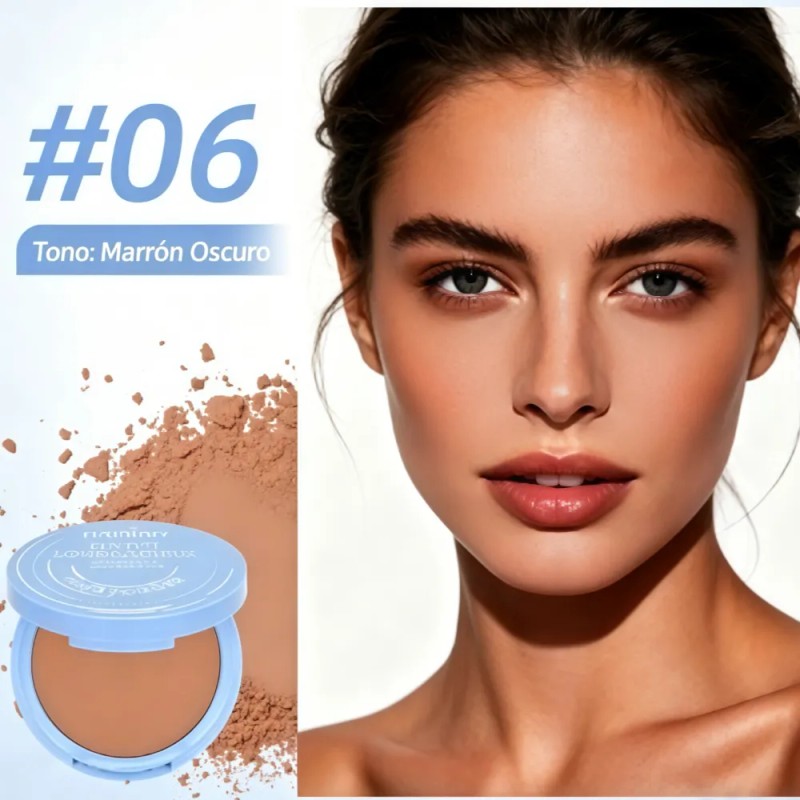 Base De Maquillaje Polvo Compacto Fijador Matte