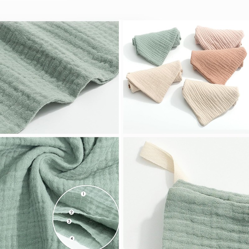 Pack of 10 Baby Muslin Washcloths, Children's Napkins, Hand Towel