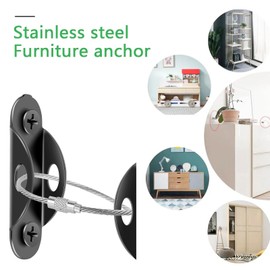 10Pcs Furniture Anchors Anti Tip Furniture Anchors Kit Metal Furniture Wall Anchors Secure 400 Pound Furniture Earthquake Resistant Furniture Safety Straps for Baby Proofing Dresser Cabinet PoUYWH