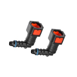 INFINAUTO Car Fuel Line Hose Quick Release Connector 90 Degree 1/4" 6.3mm SAE to 1/4" 6mm Disconnect Hose Plastic Red (Set of 2) Stylish Design