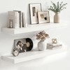 White Floating Shelves, 24 Inch Wood Shelves for Wall Set