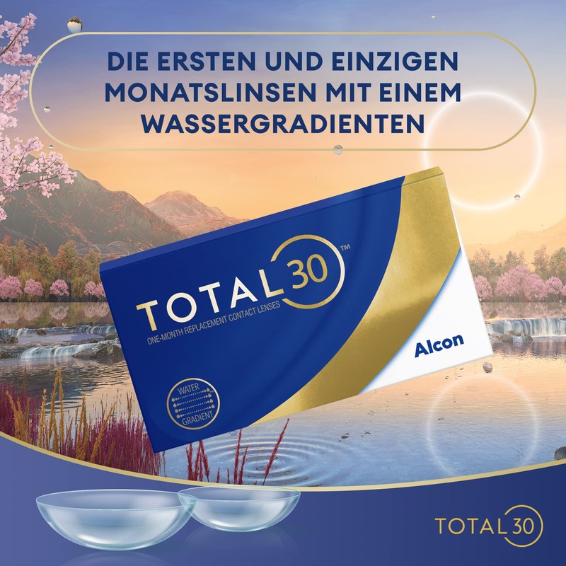 TOTAL30 Monthly Lenses, Soft, Pack of 6, BC 8.4 mm,