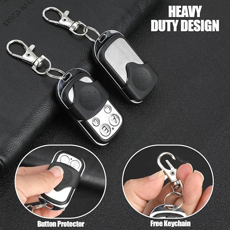2PCS Universal Garage Door Opener Remote, 433MHz Key Fob with