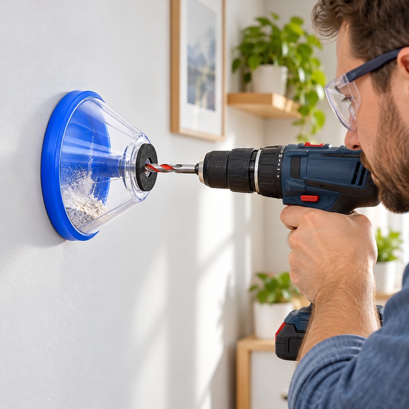 Electric Drill Dust Collector for Wall Drilling – Clear Dust