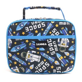 Insulated Lunch Bag for Children/Teens/Kids - Lunch Box for Daily Office Work School Outdoor Activities - Reusable Leakproof Cooler Bag Picnic Zipper Organizer-Space Man