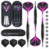 MAXQUU 1 Set of Darts with Plastic Tips, Soft Dart Set Accessories, Dart Arrows, Electronic Dart Needle, Professional Soft Darts (Purple)