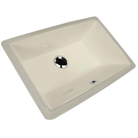Nantucket Sinks UM-19x11-B 19-Inch by 11-Inch Rectangle Ceramic Undermount Vanity Sink, Bisque