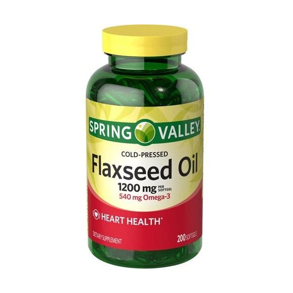 Spring Valley - Flaxseed Oil 1200 mg, 200 Softgels by Spring Valley