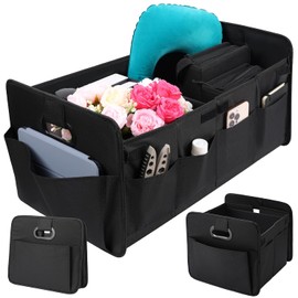 Organizador para Maletero de Auto, Plegable Organizador de Cajuela para auto con Asas Reforzadas,Gran Capacidad,Múltiples Compartimentos,Impermeable,Múltiples Compartimentos para todoterreno,coche,SUV