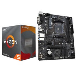 Micro Center AMD Ryzen 5 4500 Desktop Processor with Gigabyte A520M S2H Micro ATX Motherboard(AM4, DDR4, NVMe PCIe 3.0 x4 M.2, Q-Flash Plus, RGB Fusion 2.0)