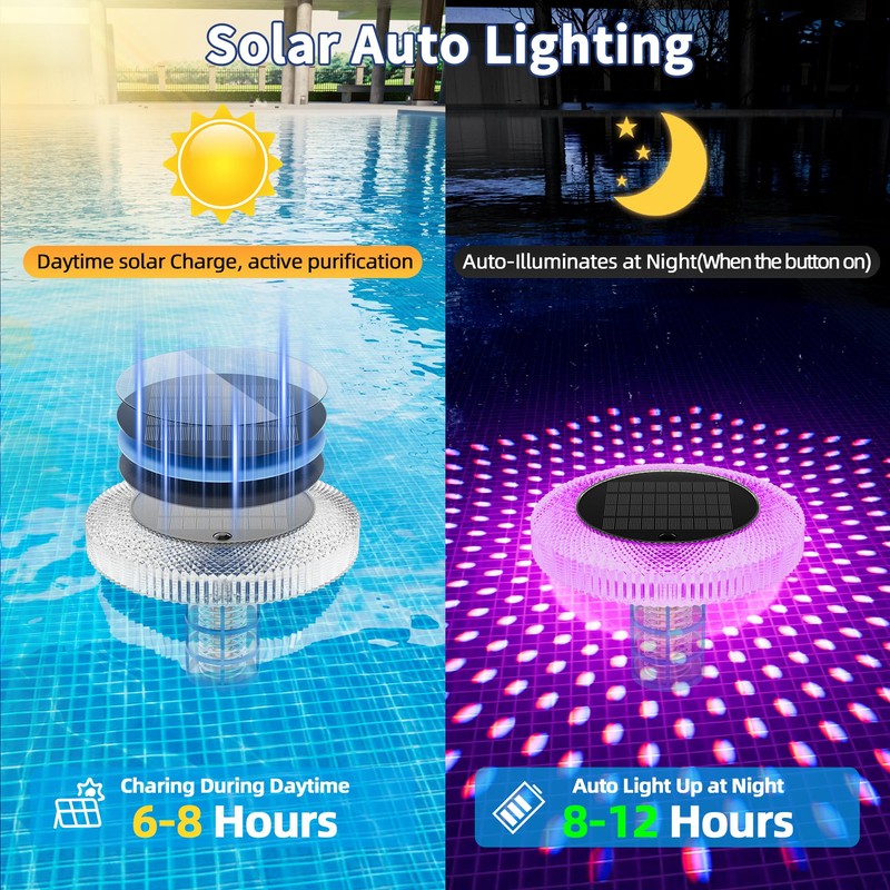 Solar Pool Ionizer Floating Light Copper Ionizer with Remote Control