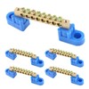 Uenhoy 5 Pcs Terminal Bus Bar 8 Positions Brass Wire