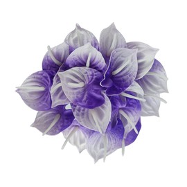 20Pcs Artificial Anthurium Flowers Real Touch Fake flower for Home Decor Floral Arrangements Bouquets (Purple)