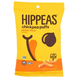 Hippeas Chickpea Puffs, Nacho Vibes, Plant Protein, Vegan Friendly, Kosher, Gluten Free & Non-GMO, 1.5 Ounce (Pack of 6)