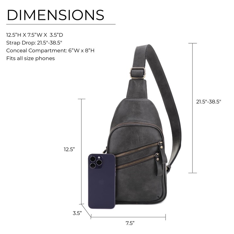 JESSIE & JAMES Jeannie Unisex Multi-Pocket Concealed Carry Sling Bag