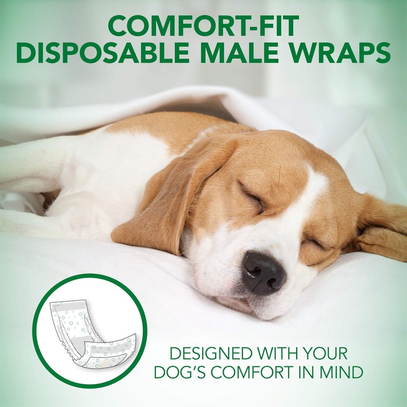 Vet's Best Comfort Fit Disposable Male Dog Diapers - Absorbent