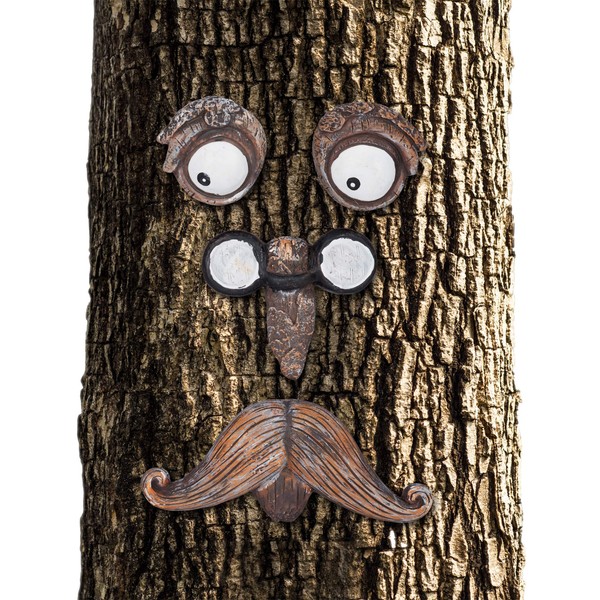 Relaxdays Boys, Brown/White Tree Face Old Man, 4 Pieces, Tree