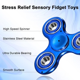 SCIONE Fidget Spinner Metal Spinner Anti-Stress Anxiety Toy ADHD Relief Fidgets Toy for Children Red Green Blue