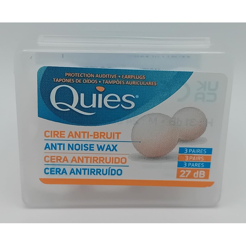 Quies Anti-Noise Wax Earplugs - 6 Plugs (3 Pairs) x2