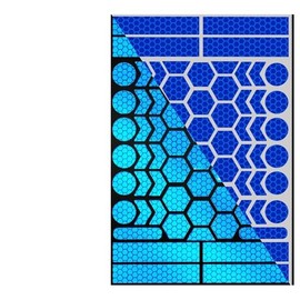 BacJueSin Bicycle Reflector Sticker Set, Reflector Sticker for Bicycle, Reflectors Bicycle Sticker with Various Shapes (128, Blue)