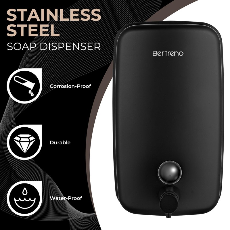 Bertreno Commercial Soap Dispenser Wall Mount Stainless Steel Soap Dispensers