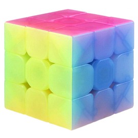 TANCH Qiyi Warrior W 3x3x3 Jelly Speed Cube Stickerless Transparent Magic Cube Puzzle Toy Colorful