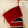 Dibor Luxury Festive Velvet Striped Elf Boot Stocking with Strong