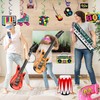 32Pcs Inflatable Instruments Accessories Set,Neon Inflatable Party Prop Inflatable Guitar