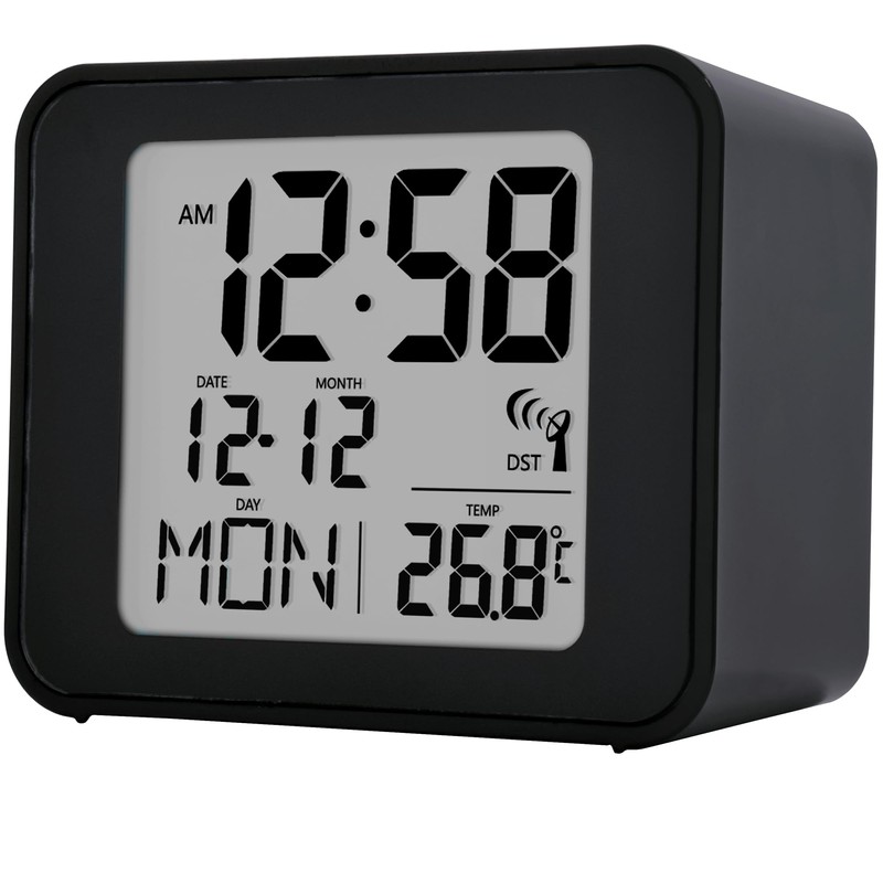 Acctim 71893 Cole Radio Controlled Alarm Clock in Black