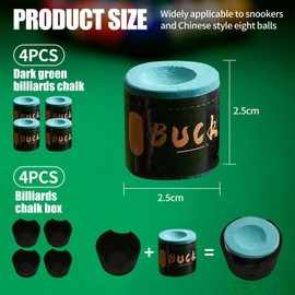 ZGDEIWGF 4 Pieces Dark Green Clever Powder, 4 Pieces Clever Powder Box, Billiard Cue Chalk, Pool Table Accessories, Swimming Pool Chalk, Cue Chalk