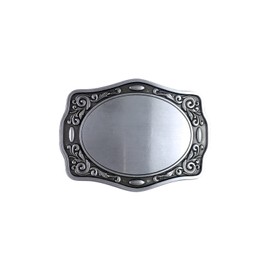 Antique Brushed Silver Blank Belt Buckle Boucle de ceinture for Laser Engraving
