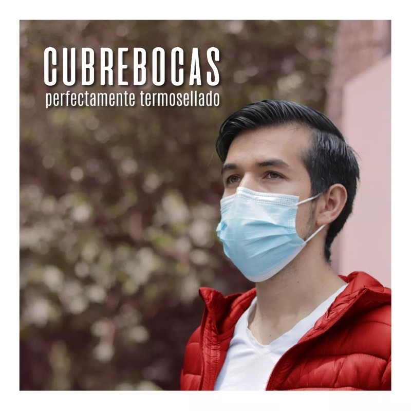 Emergency Tapabocas Tricapa Termosellados Desechables Emergency 50pz