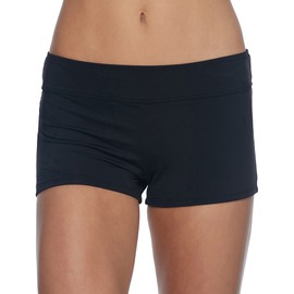 Skye Women's Standard Calla Swim Short Bikini Bottom Swimsuit, Black, Large