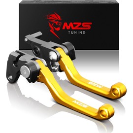 MZS Gold Dirt Bike Brake Clutch Levers Pivot Adjustable CNC Compatible with RMZ250 2004 / RMZ250 2007-2026 / RMZ450 2005-2026