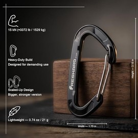 FresKaro Mosquetones de Compuerta de Alambre de Servicio Pesado de 15 kN, Clips de Compuerta de Alambre con Resorte de Enganche Rápido, para Camping, Senderismo, Hamacas, Mosquetones de Aluminio para