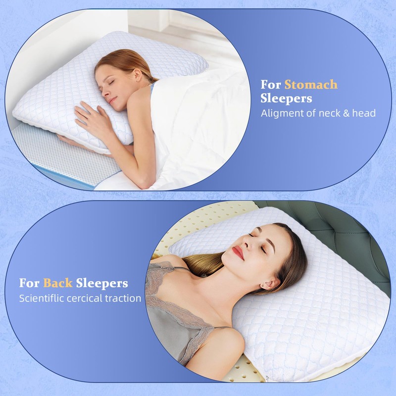 SofGlowly Ultra Thin Flat Pillows for Sleeping, Cooling Memory Foam