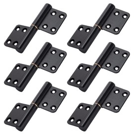 MOZCORN 6 Pcs 4 Inch Lift Off Flag Hinges - Black Removable Door Hinges