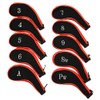 10 Pcs Cushion Zipper Golf Club Iron Covers Head Covers