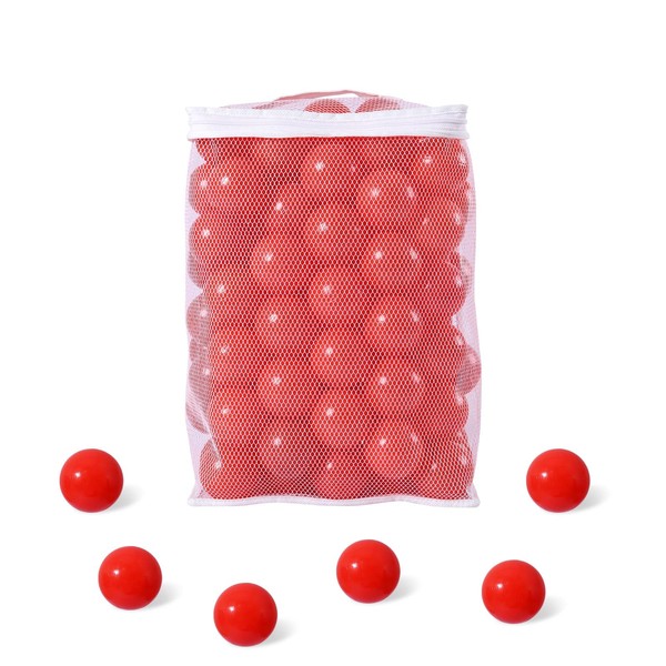 GUESVOT Ball Pit Balls for Kids, Plastic Refill 2.2 Inch Balls, 100 Pack, Bright Colors, Phthalate and BPA Free, Includes a Reusable Storage Bag with Zipper Christmas Decoration Xmas Gift(Red)