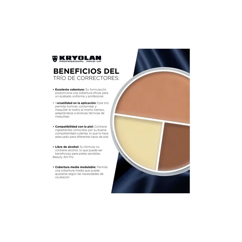 Kryolan Ultra Foundation Trio Mate 1.4 Fl Oz Cremoso