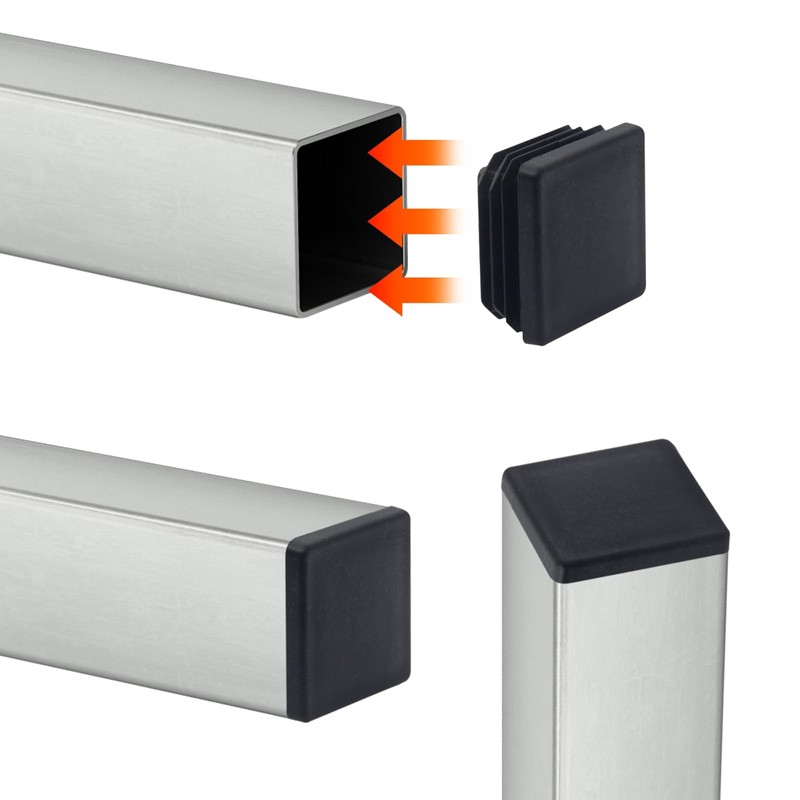 1.5 inch Square Tubing Black Plastic Plug,1.5 Inch End Cap