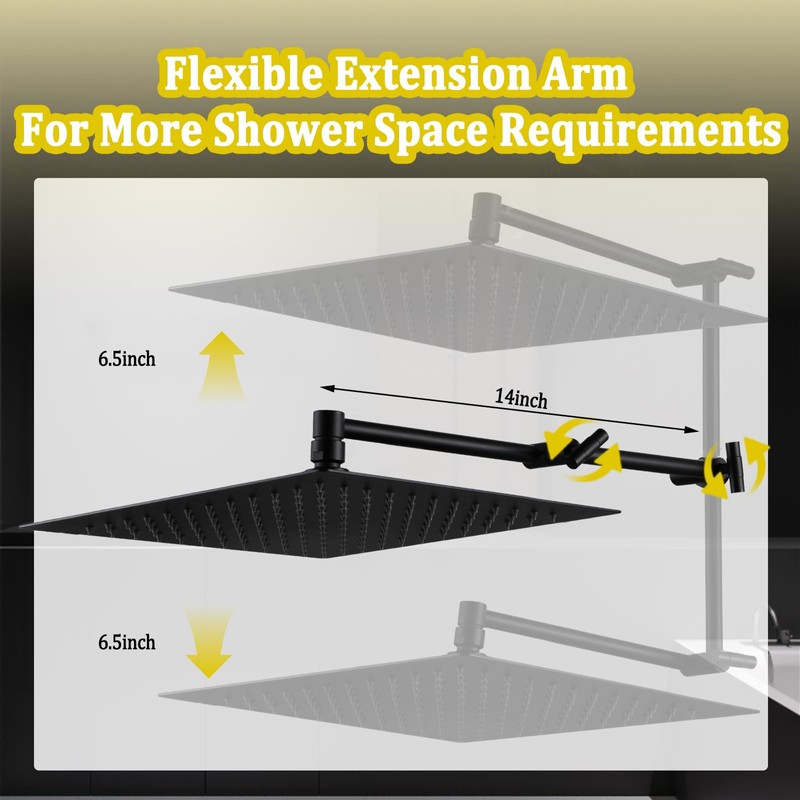 All Metal 12" Rainfall Shower Head with Handheld Spray Combo,