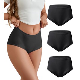 SHARICCA Women Boxer Briefs Seamless Soft Boy Shorts Underwear Stretchy Cheeky Boyshort Panties Microfiber Pack, 3P02, M