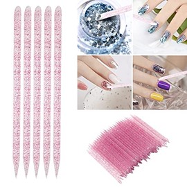 100 palitos desechables para cutículas de doble punta para manicura y pedicura. Herramienta de plástico para el cuidado de las uñas.