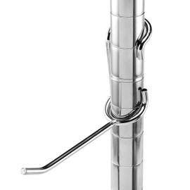 Shelf Pole Hooks 5-Pack | 4" Chrome All Purpose | Best Solution for Garage Shelving Storage Organization | Use with Metal or Wire Shelves and Racks | Heavy Duty, Easy Installation